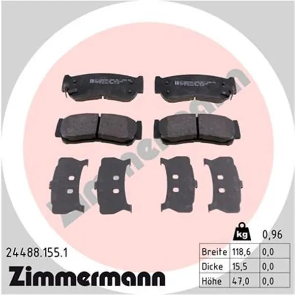 Más Vendido Juego de pastillas de freno ZIMMERMANN 244881551