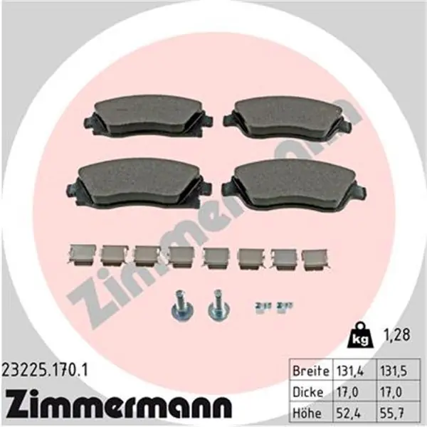 Mejor Calidad Juego de pastillas de freno ZIMMERMANN 232251701