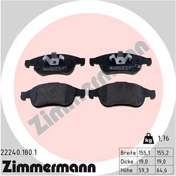 Juego de pastillas de freno ZIMMERMANN 222401801 No Te Lo Pierdas