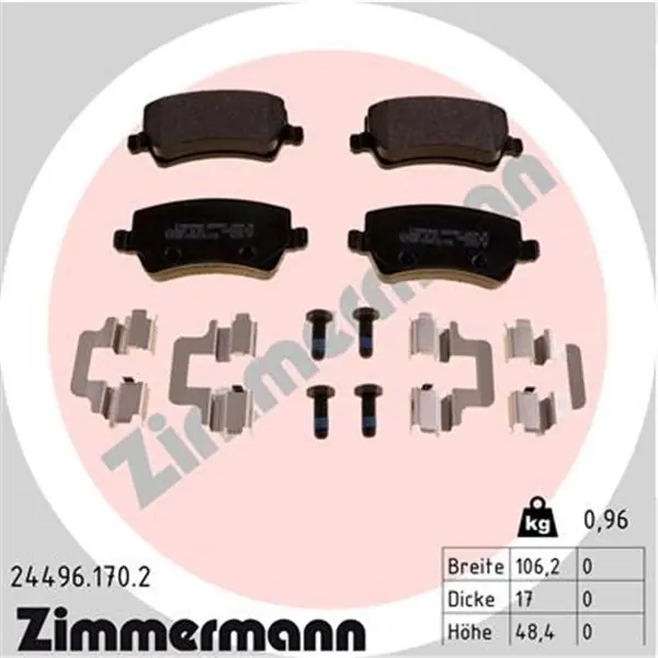 Juego de pastillas de freno ZIMMERMANN 244961702 Comprar En Línea