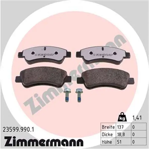 Juego de pastillas de freno ZIMMERMANN 235999901 Oferta De Temporada