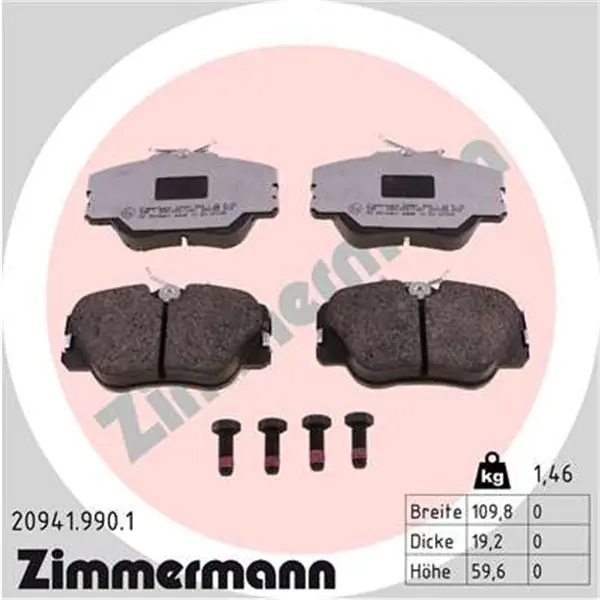 Juego de pastillas de freno ZIMMERMANN 209419901 Original