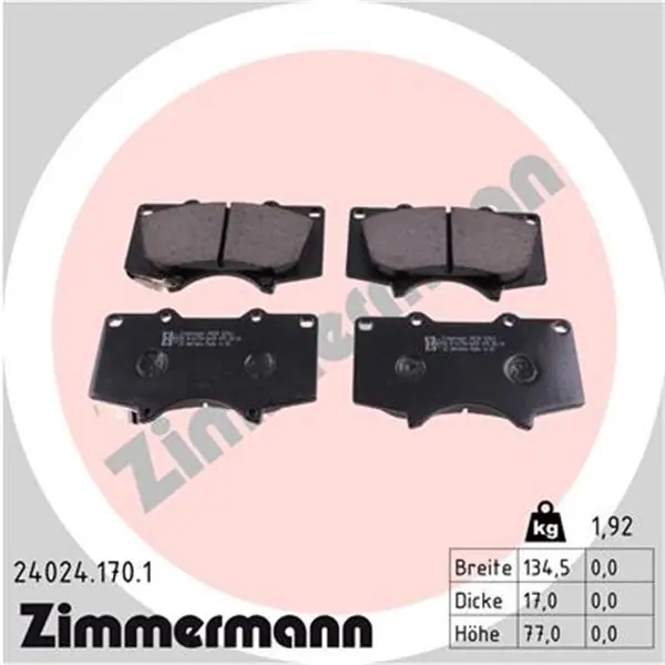 Juego de pastillas de freno ZIMMERMANN 240241701 Oferta Especial