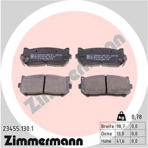 Juego de pastillas de freno ZIMMERMANN 234551301 Compra Ahora