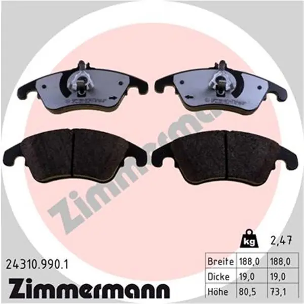 Exclusivo Juego de pastillas de freno ZIMMERMANN 243109901