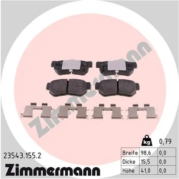 Juego de pastillas de freno ZIMMERMANN 235431552 Envío Gratis