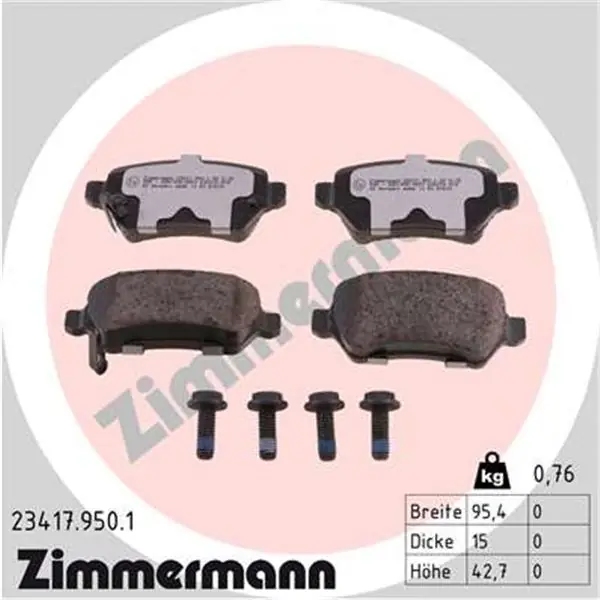 Juego de pastillas de freno ZIMMERMANN 234179501 Promoción