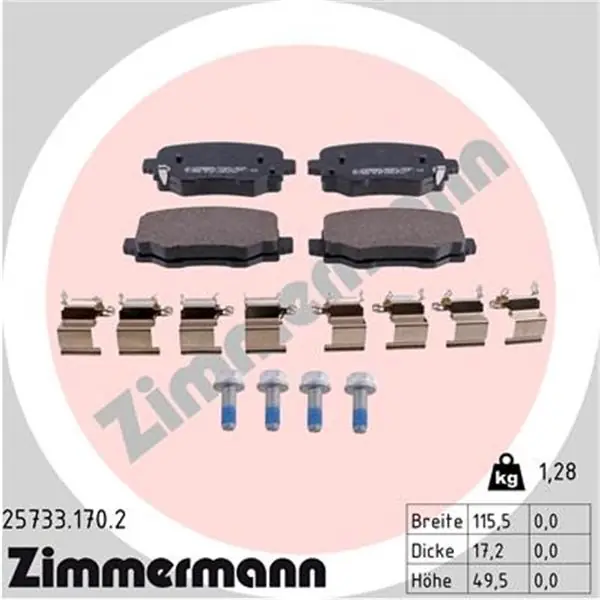 Promoción Exclusiva Juego de pastillas de freno ZIMMERMANN 257331702