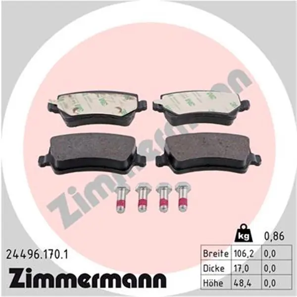 Mayoreo Juego de pastillas de freno ZIMMERMANN 244961701