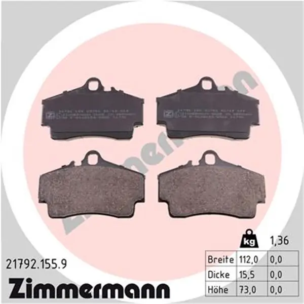 Juego de pastillas de freno ZIMMERMANN 217921559 Precio Económico