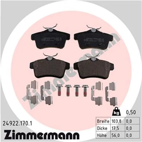 Juego de pastillas de freno ZIMMERMANN 249221701 Favorito De Clientes