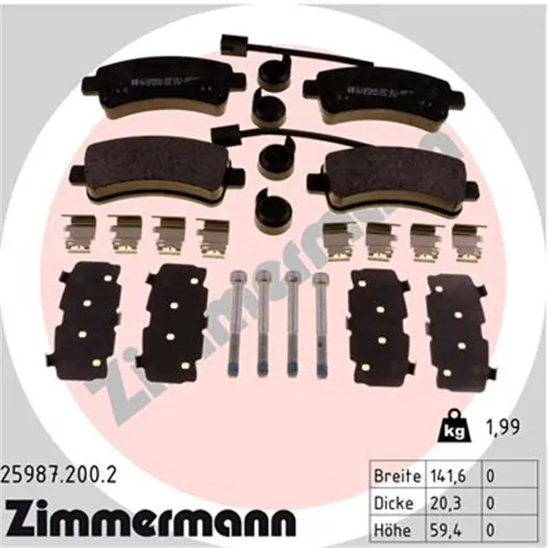 Juego de pastillas de freno ZIMMERMANN 259872002 A Buen Precio
