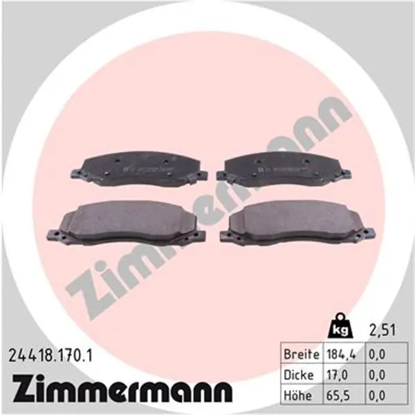 Juego de pastillas de freno ZIMMERMANN 244181701 Edición Limitada