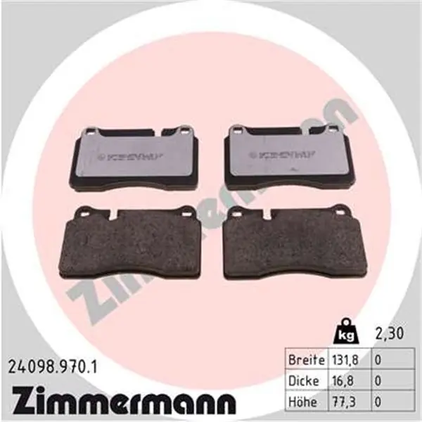Juego de pastillas de freno ZIMMERMANN 240989701 Compra Ahora