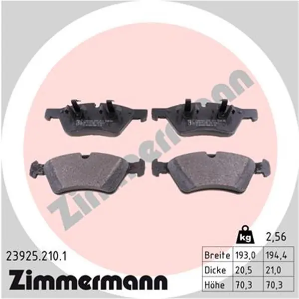 Juego de pastillas de freno ZIMMERMANN 239252101 De Moda