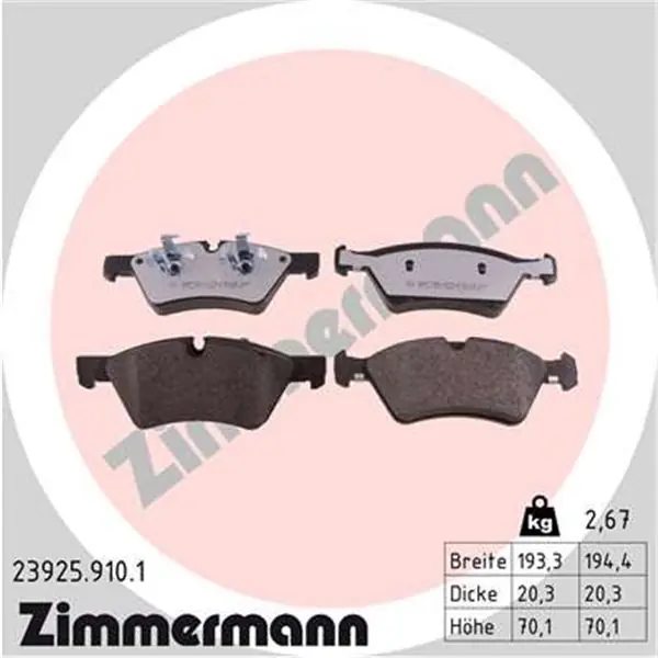 Envío Inmediato Juego de pastillas de freno ZIMMERMANN 239259101