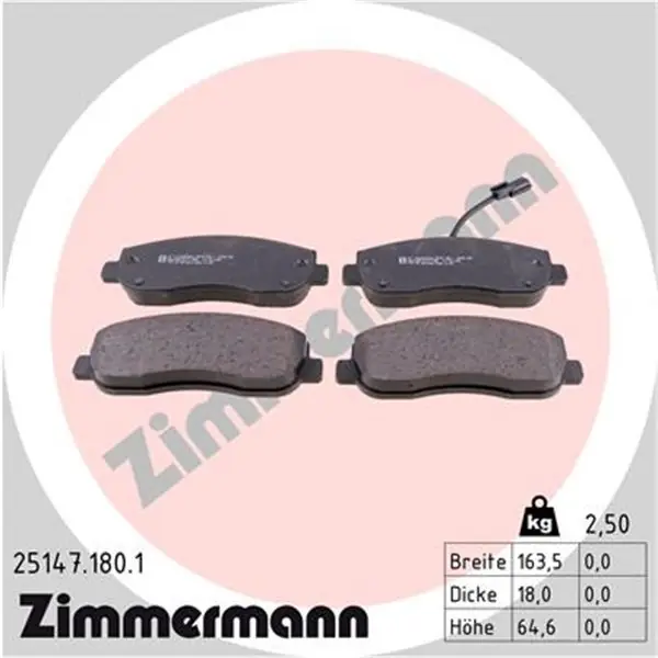 Juego de pastillas de freno ZIMMERMANN 251471801 Oferta Especial
