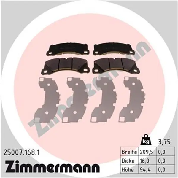 Juego de pastillas de freno ZIMMERMANN 250071681 Compra Hoy
