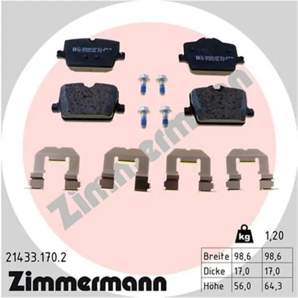 Juego de pastillas de freno ZIMMERMANN 214331702 Última Versión