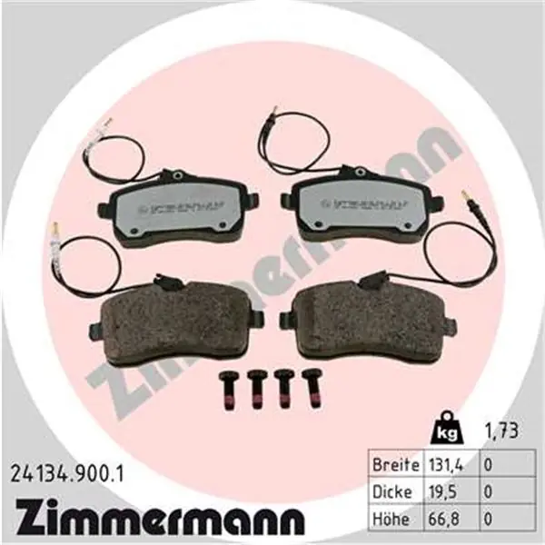 Entrega Rápida Juego de pastillas de freno ZIMMERMANN 241349001