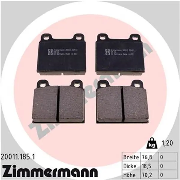 Juego de pastillas de freno ZIMMERMANN 200111851 A Buen Precio