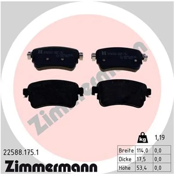 Juego de pastillas de freno ZIMMERMANN 225881751 Disponible Ahora