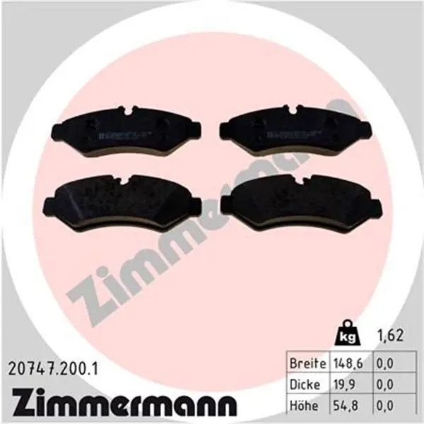 Disponible Ahora Juego de pastillas de freno ZIMMERMANN 207472001
