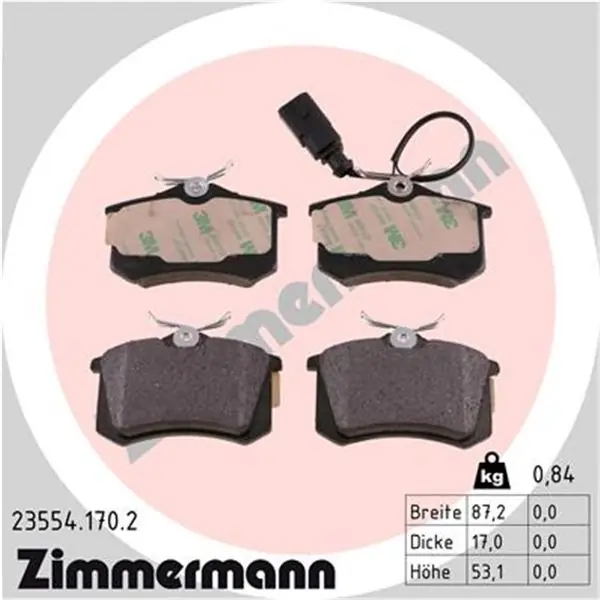 Juego de pastillas de freno ZIMMERMANN 235541702 Imprescindible (Must-Have)