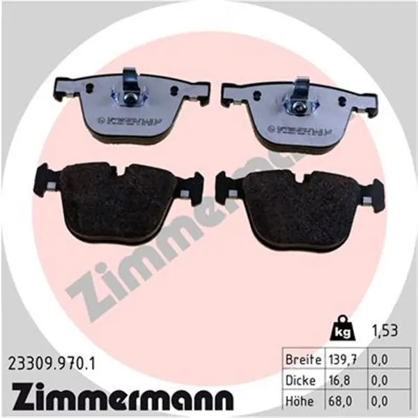 Juego de pastillas de freno ZIMMERMANN 233099701 Garantía Incluida