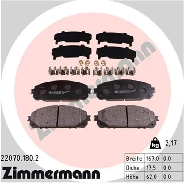 Venta Final Juego de pastillas de freno ZIMMERMANN 220701802