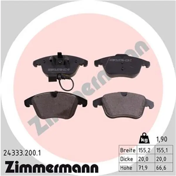 Juego de pastillas de freno ZIMMERMANN 243332001 Oferta Especial