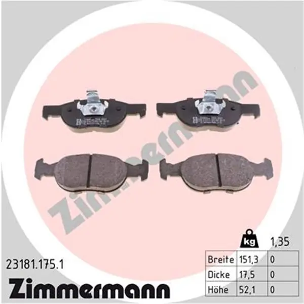 Juego de pastillas de freno ZIMMERMANN 231811751 Popular