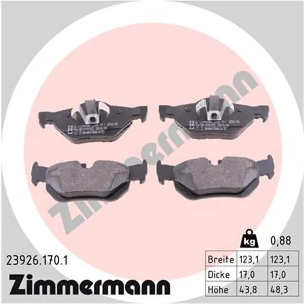 Tendencia Juego de pastillas de freno ZIMMERMANN 239261701