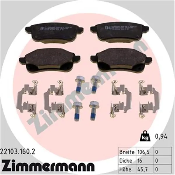 Juego de pastillas de freno ZIMMERMANN 221031602 Compra Ahora
