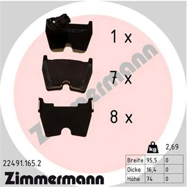 Juego de pastillas de freno ZIMMERMANN 224911652 No Te Lo Pierdas