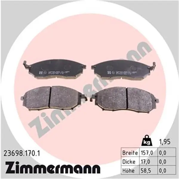 Juego de pastillas de freno ZIMMERMANN 236981701 Promoción Exclusiva