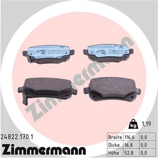 Precio De Fábrica Juego de pastillas de freno ZIMMERMANN 248221701