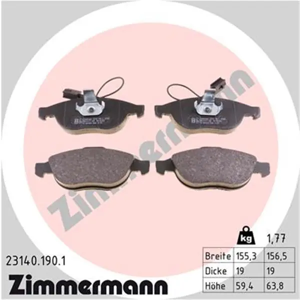 Gran Oferta Juego de pastillas de freno ZIMMERMANN 231401901