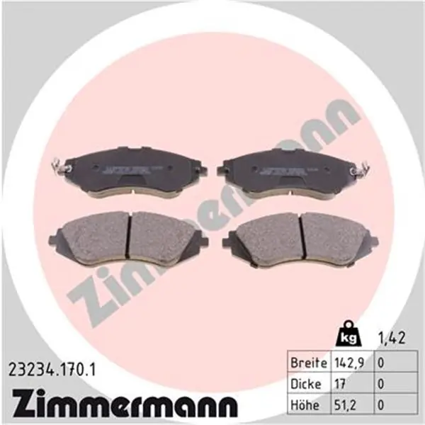 Juego de pastillas de freno ZIMMERMANN 232341701 Venta Final