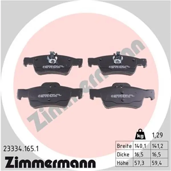 Ordena Ya Juego de pastillas de freno ZIMMERMANN 233341651