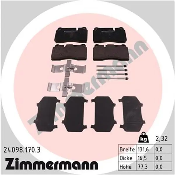 Ordenar Ahora Mismo Juego de pastillas de freno ZIMMERMANN 240981703