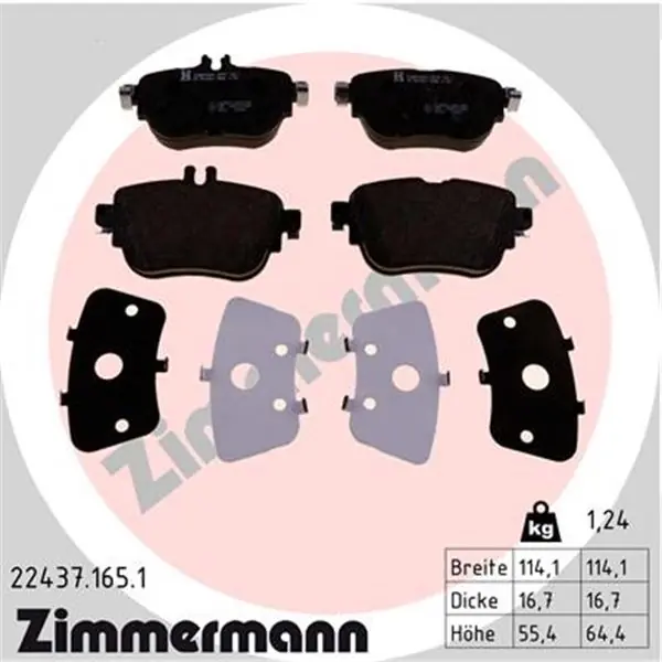 Juego de pastillas de freno ZIMMERMANN 224371651 Última Versión