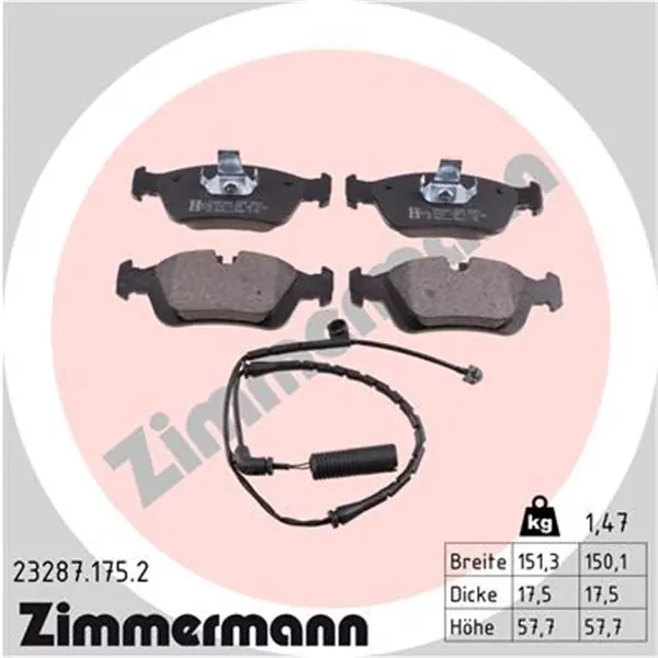 Juego de pastillas de freno ZIMMERMANN 232871752 Profesional