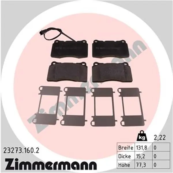 Mejor Calidad Juego de pastillas de freno ZIMMERMANN 232731602