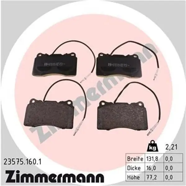 Juego de pastillas de freno ZIMMERMANN 235751601 Oferta