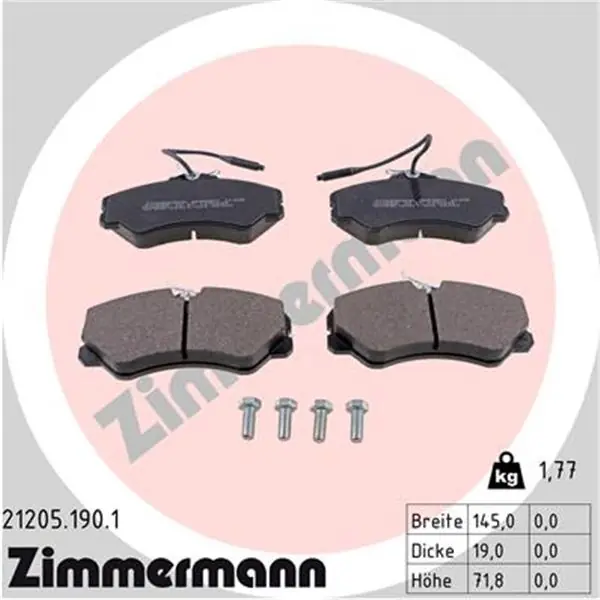 Promoción Juego de pastillas de freno ZIMMERMANN 212051901