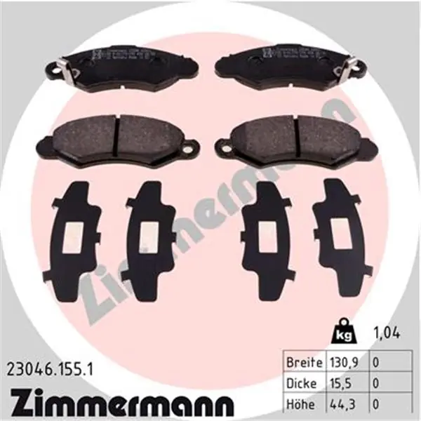 Juego de pastillas de freno ZIMMERMANN 230461551 Tendencia