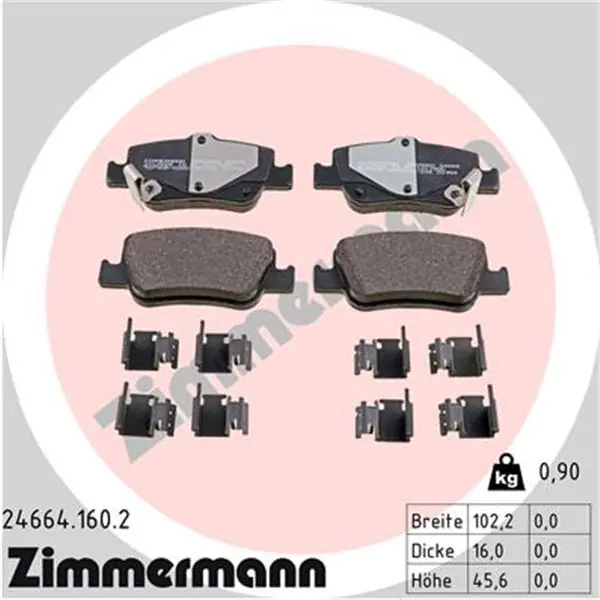 Juego de pastillas de freno ZIMMERMANN 246641602 Mayoreo
