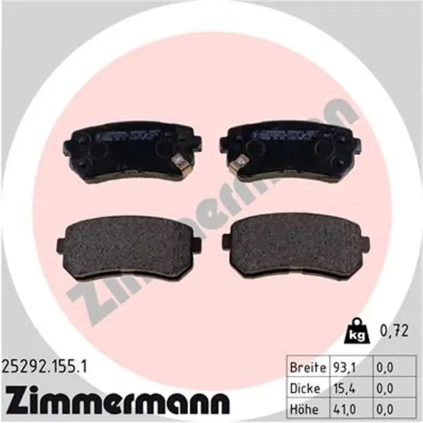 Oferta Juego de pastillas de freno ZIMMERMANN 252921551