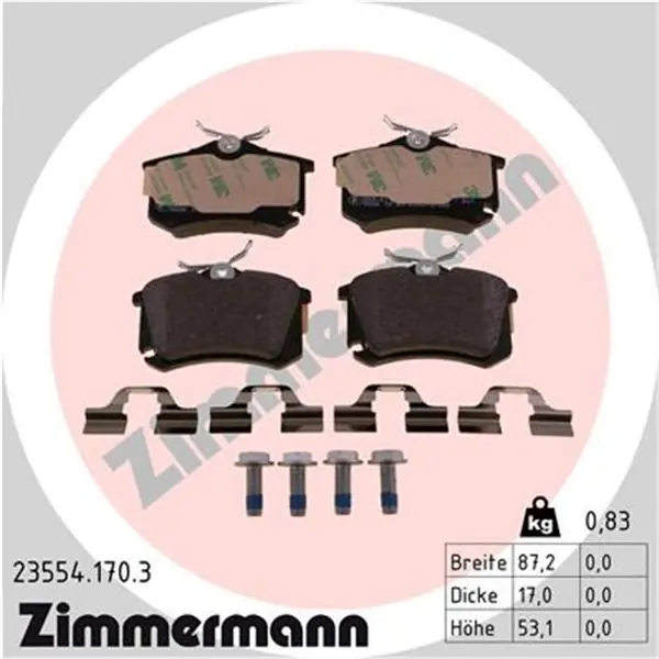 Pedido Al Por Mayor Juego de pastillas de freno ZIMMERMANN 235541703